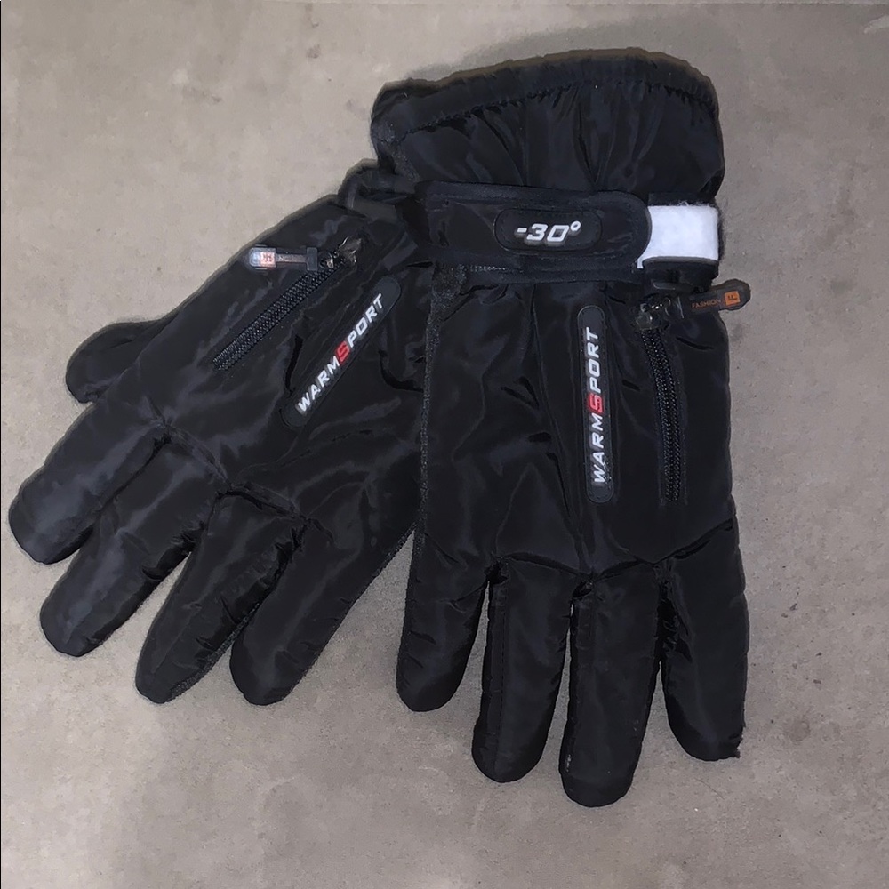 Warm Sport Black Winter Gloves